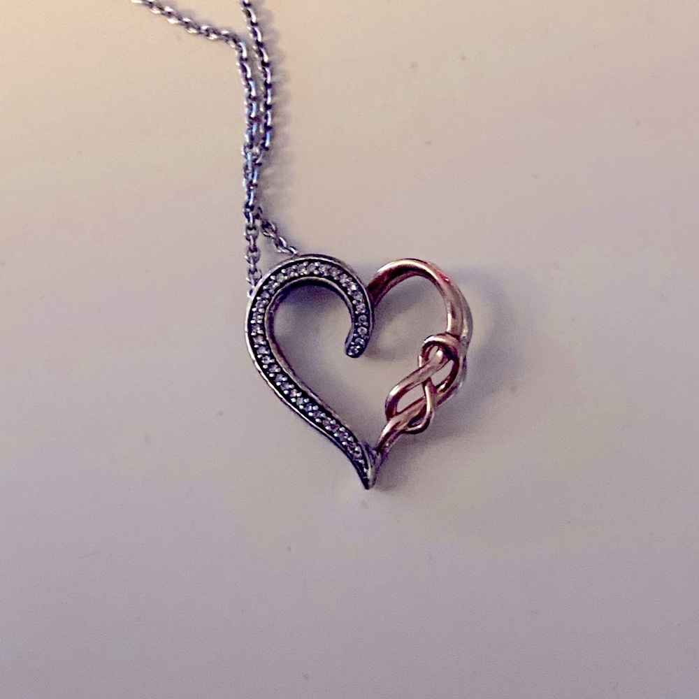 Zales Diamond Accent Titled Infinity Heart Pendent